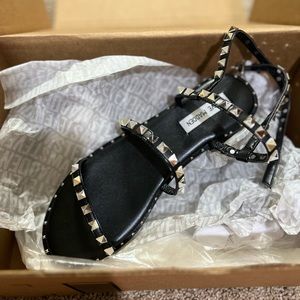 Brand new black studded sandals
